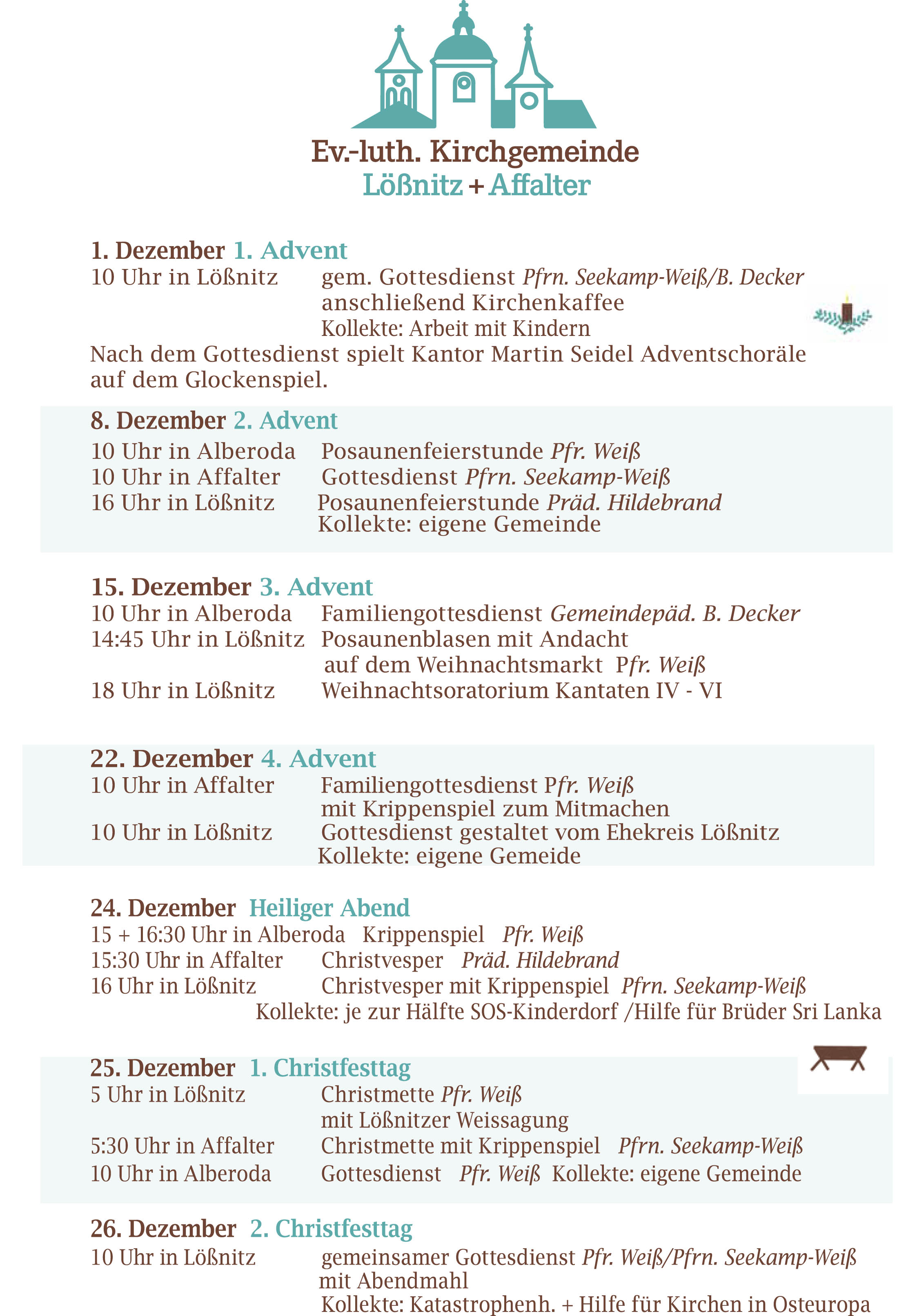 Kirchennachrichten Lößnitz Dezember-Januar-1